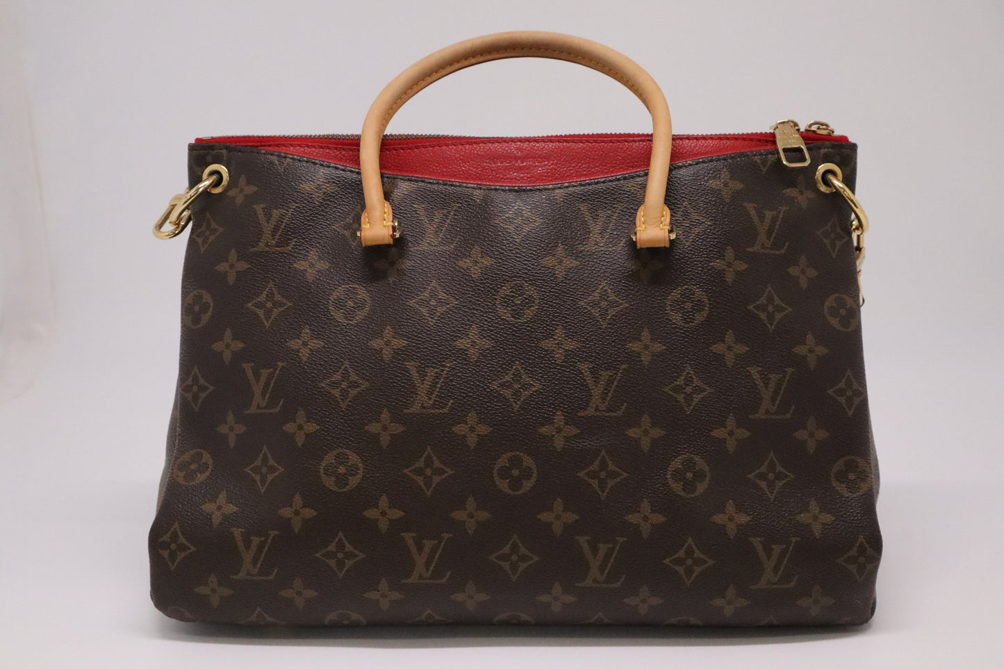 Louis Vuitton Pallas in Red and Monogram Canvas