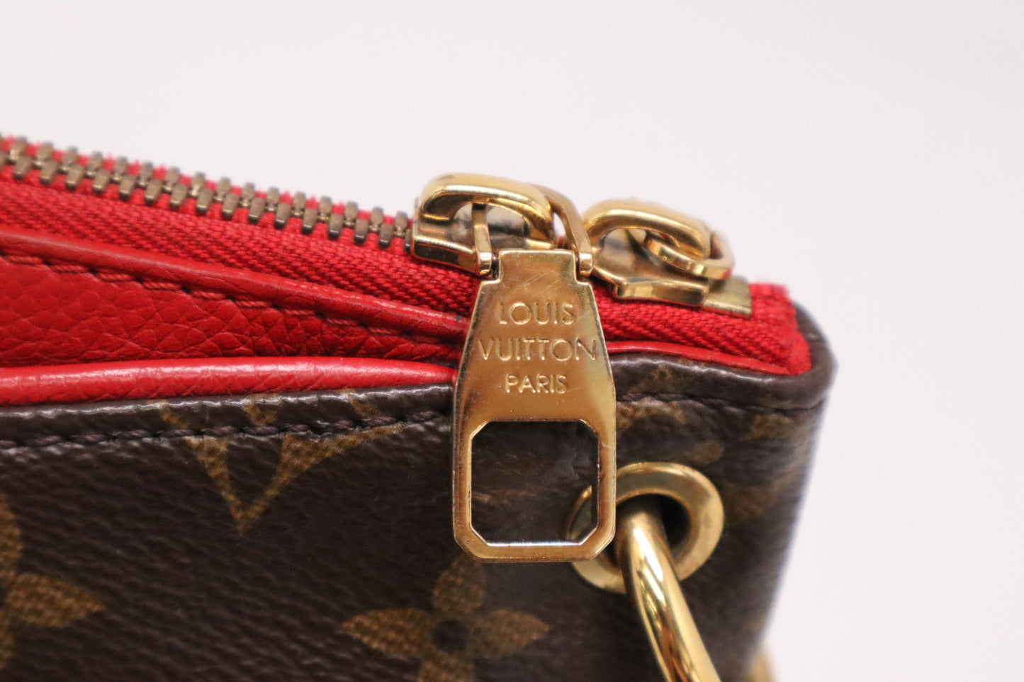 Louis Vuitton Pallas in Red and Monogram Canvas