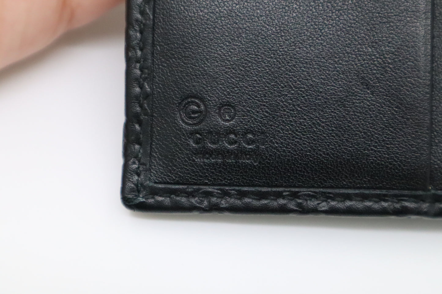 Gucci Compact Wallet in Black Micro Guccissima Leather