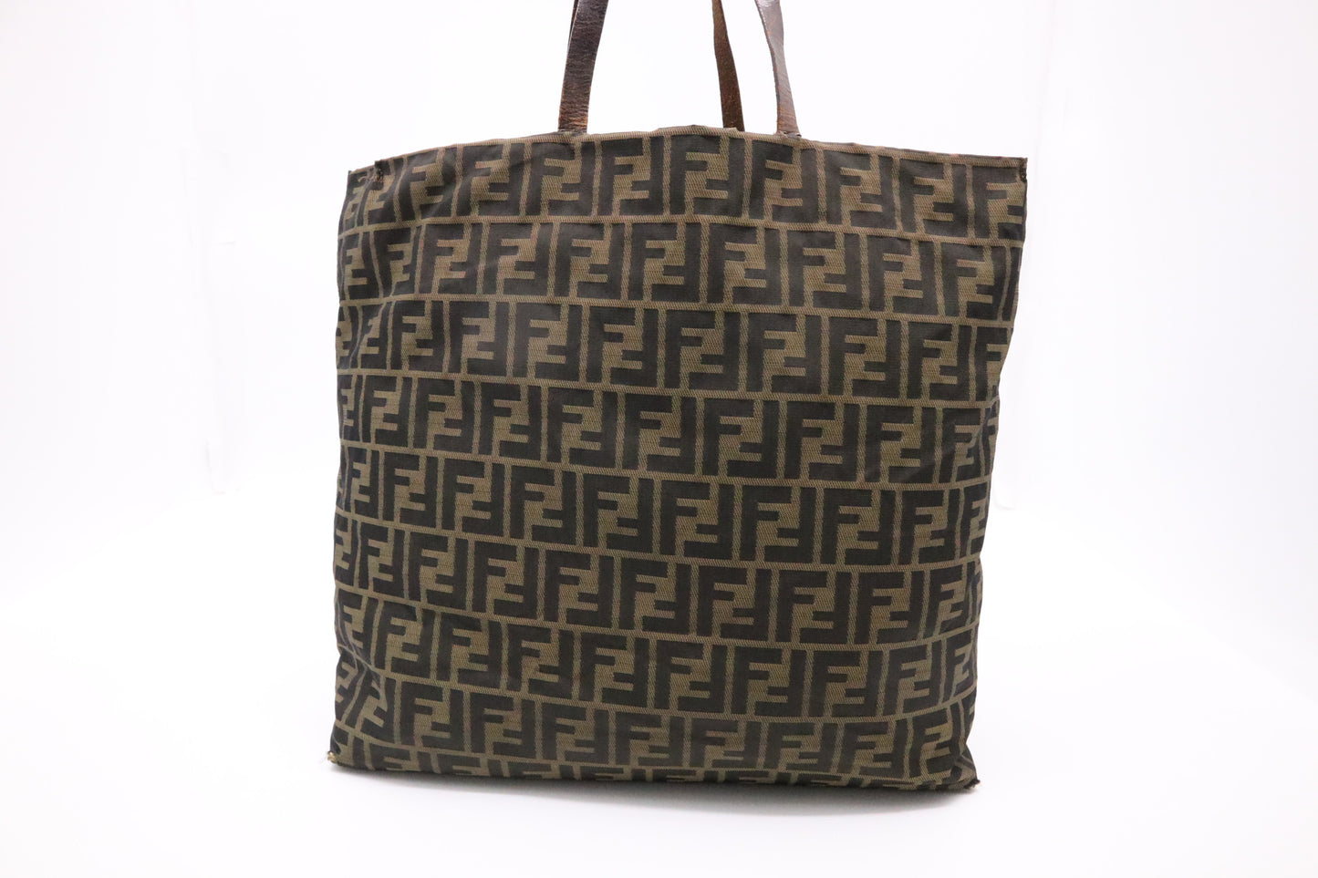 Fendi Tote Bag in Black and Brown Zucca Canvas