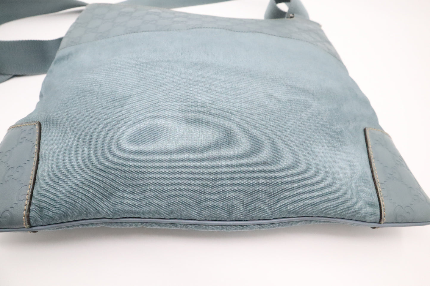 Gucci Crossbody in Light Blue Canvas & Guccissima Leather