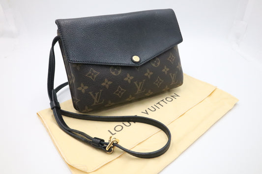Louis Vuitton Twice in Monogram Canvas and Black Leather
