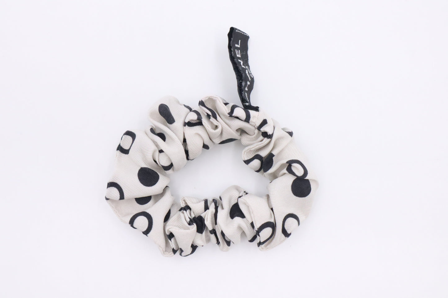 Chanel Scrunchie in Black & White Silk
