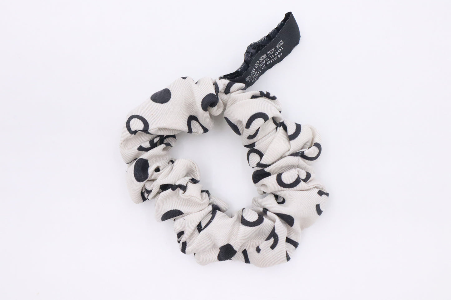 Chanel Scrunchie in Black & White Silk