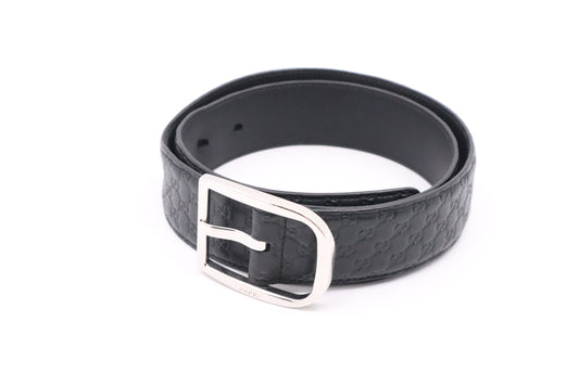 Gucci Belt in Black Microguccissima Leather