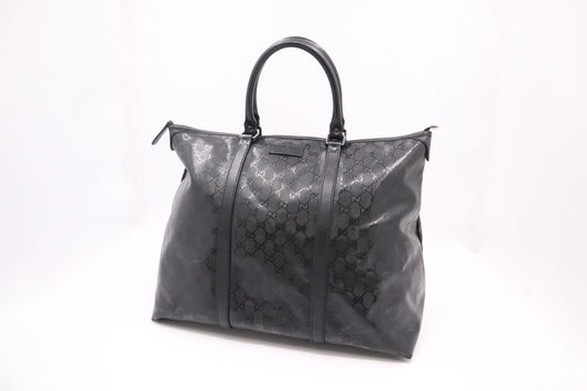 Gucci Boston Bag in Black Imprime Canvas