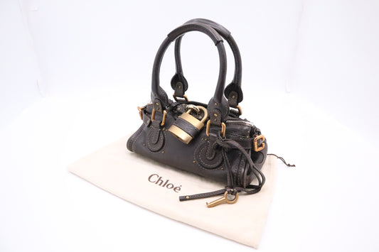 Chloe Mini Paddington in Black Leather