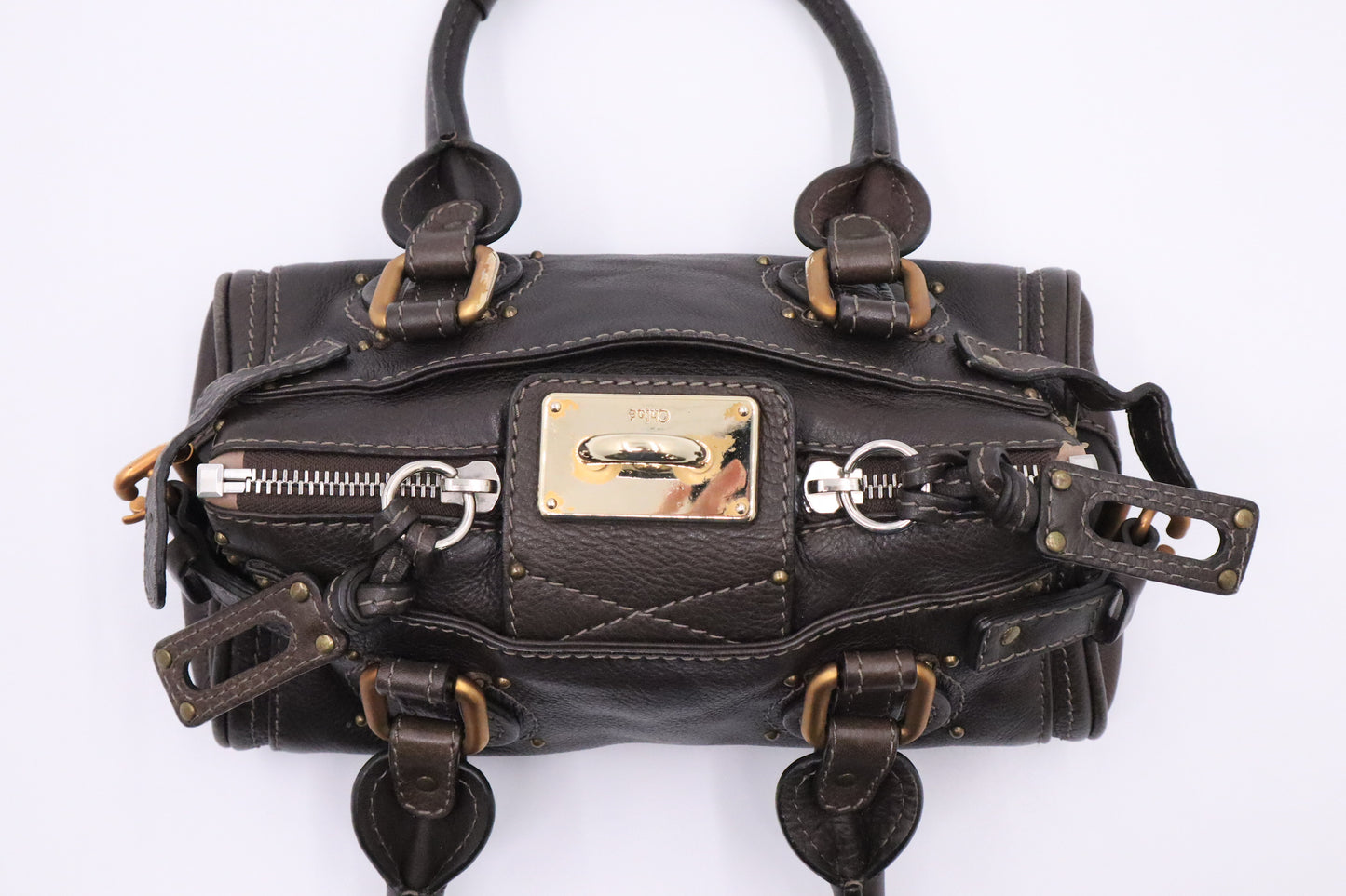 Chloe Paddington in Brown Grey Leather