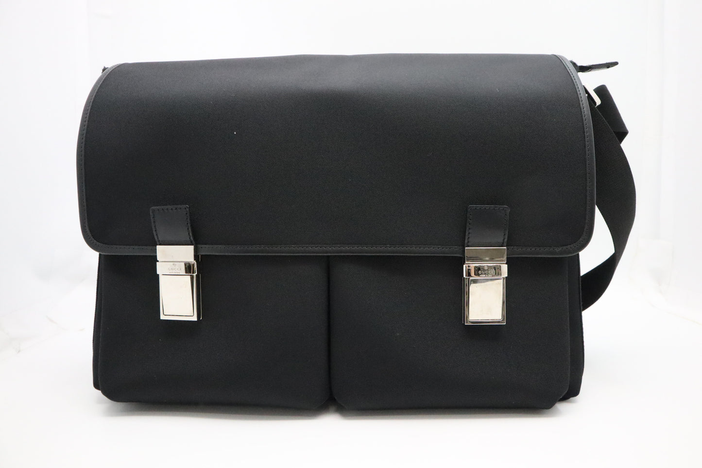 GG Messenger Bag in Black Cotton