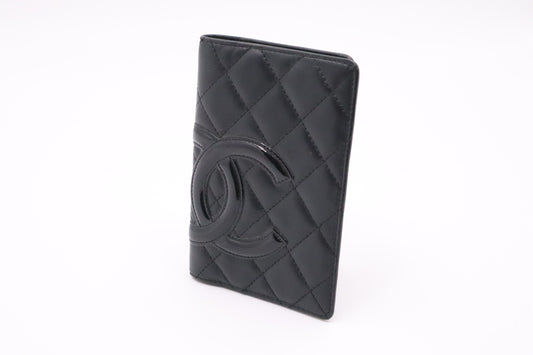 Chanel Cambon Passport Case in Black Leather