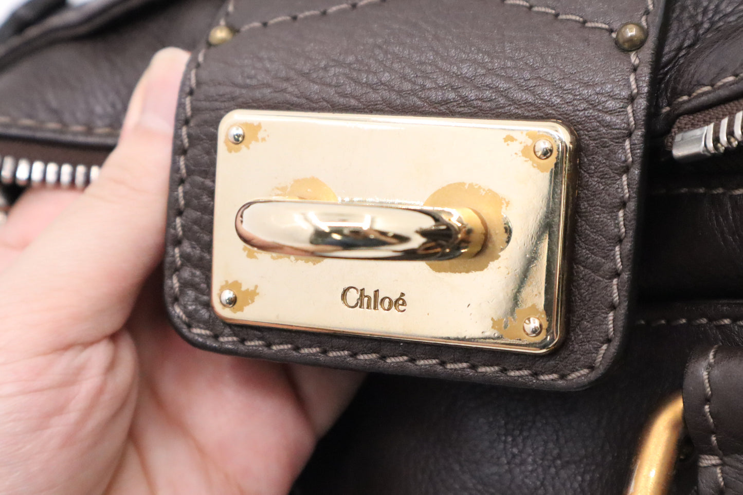 Chloe Paddington in Brown Grey Leather