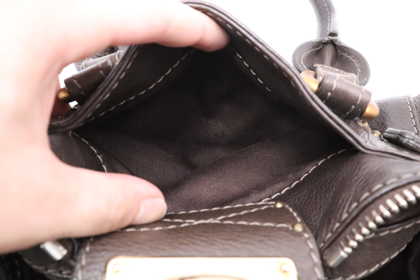 Chloe Paddington in Brown Grey Leather