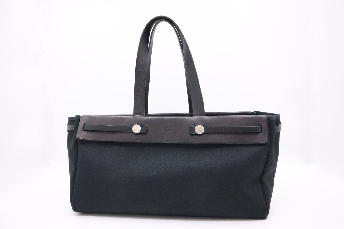 Hermes Herbag Cabas 50 in Black Canvas