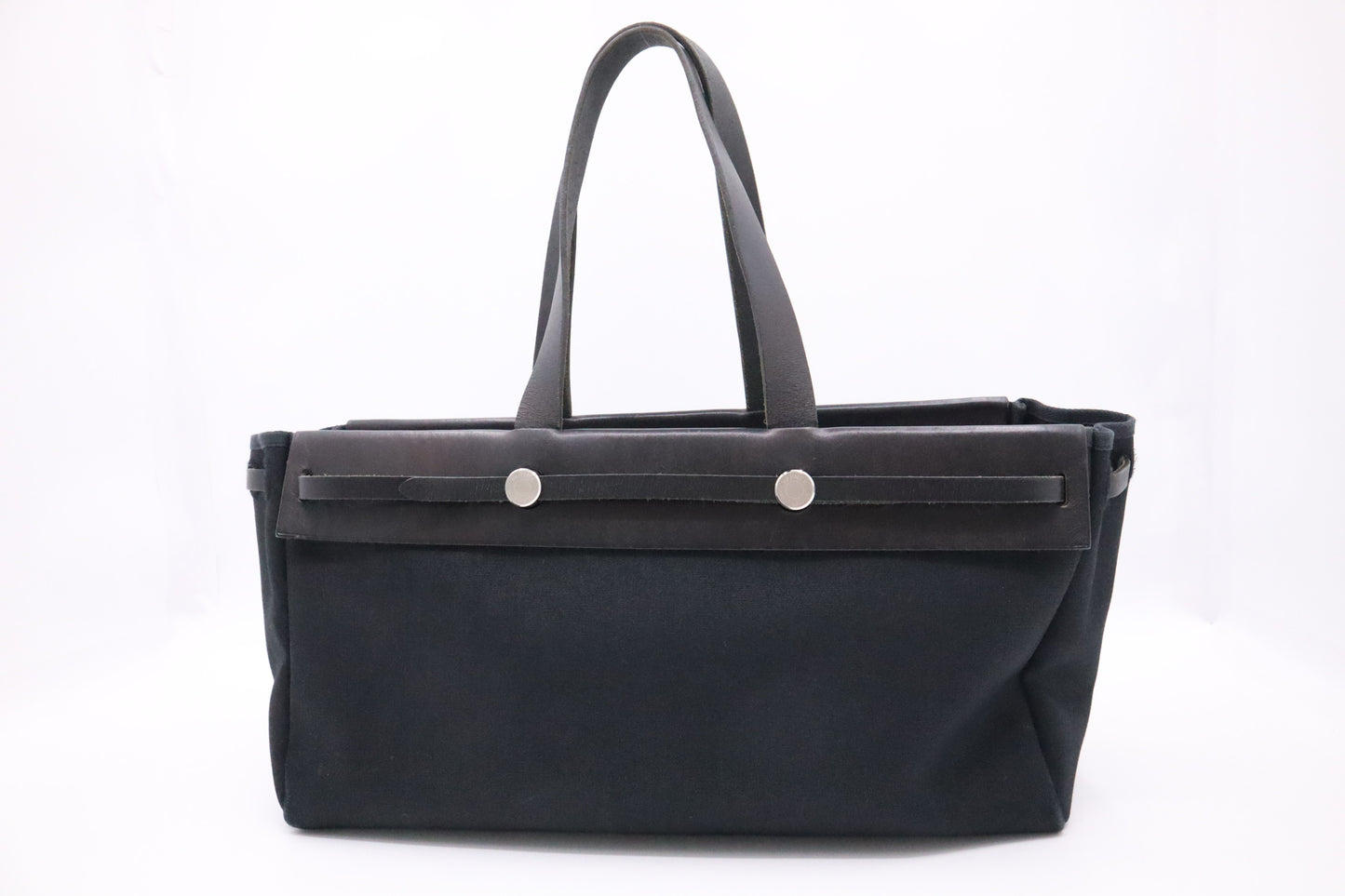 Hermes Herbag Cabas 50 in Black Canvas