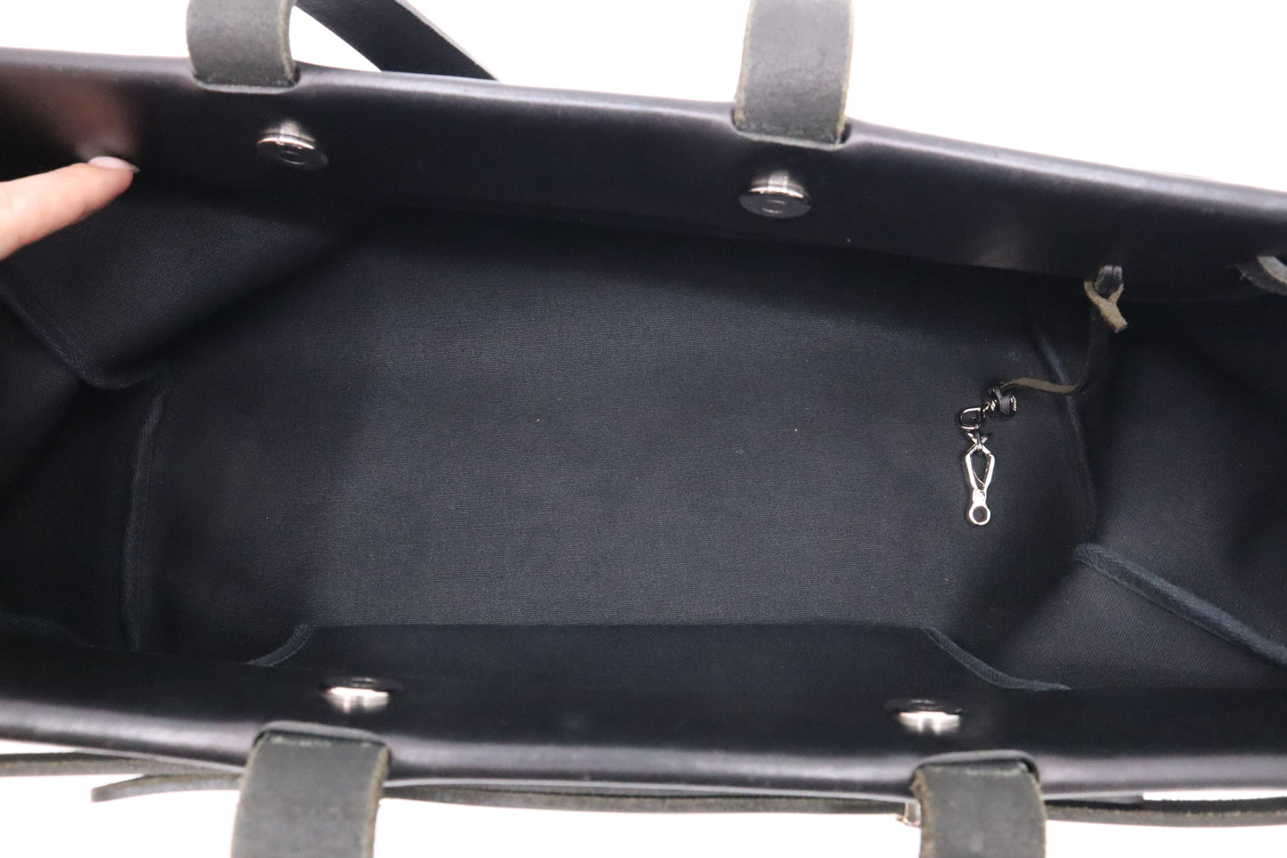 Hermes Herbag Cabas 50 in Black Canvas