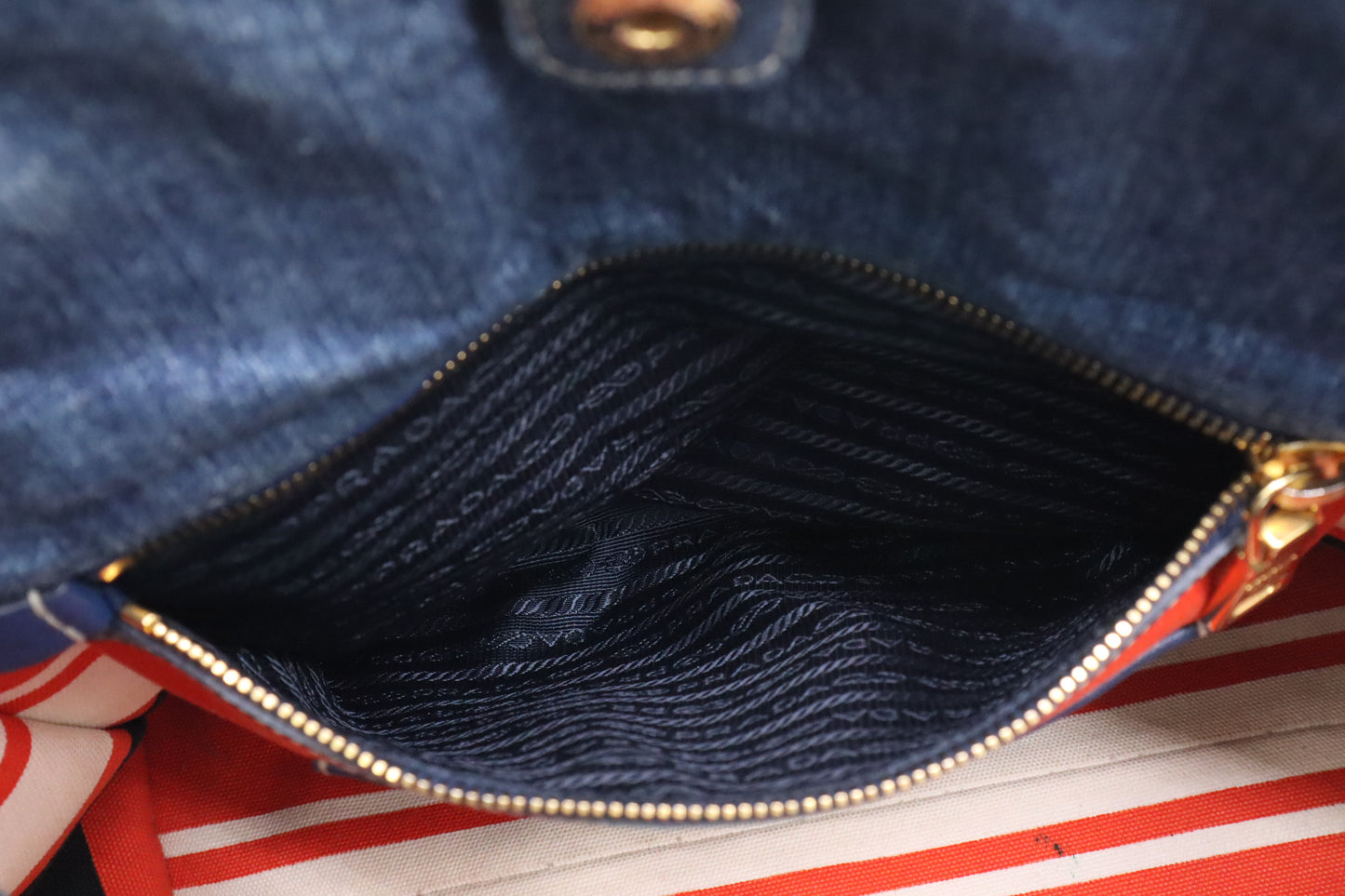 Prada 2-Way Bag in Blue Denim Canvas