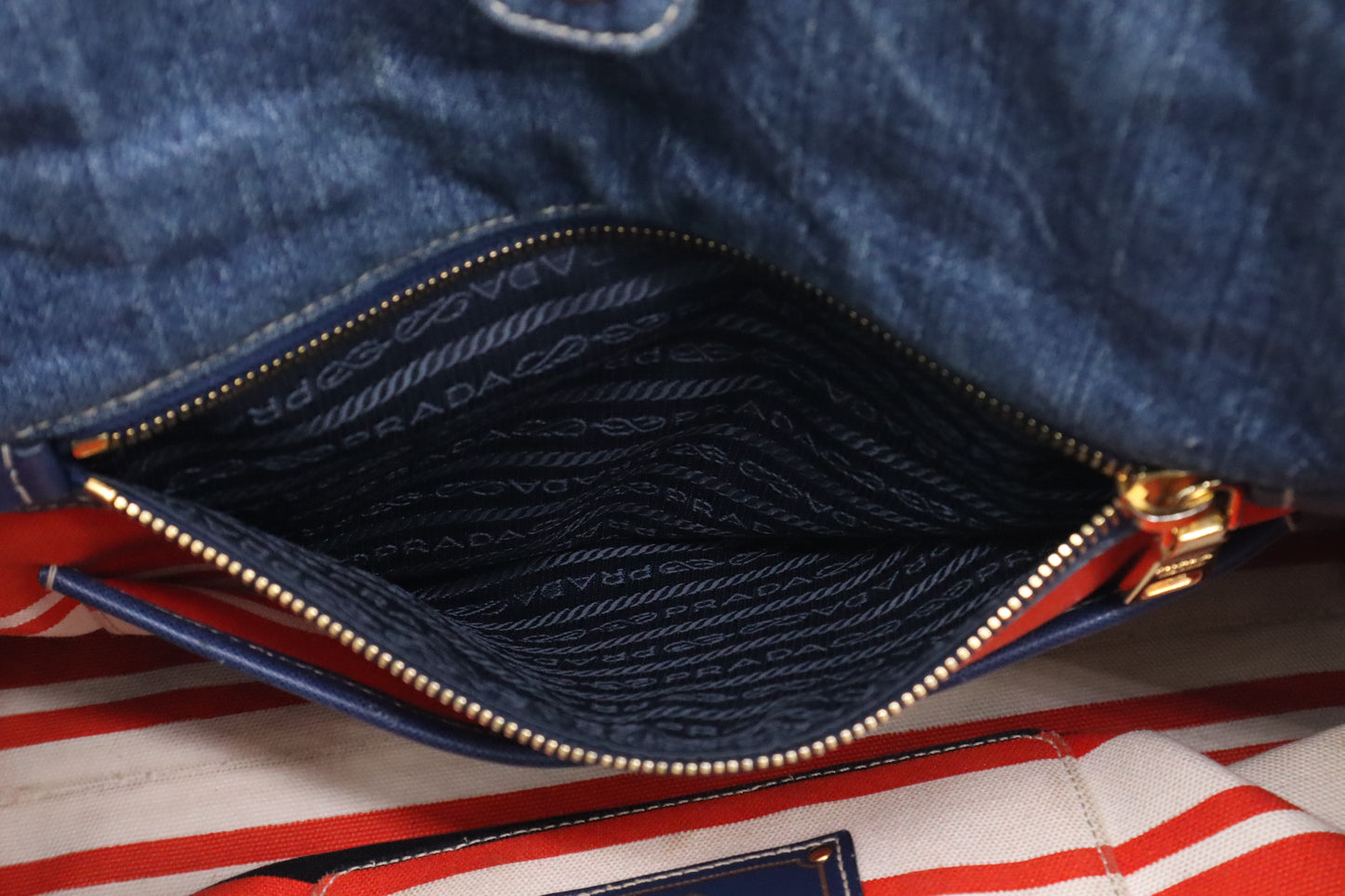 Prada 2-Way Bag in Blue Denim Canvas