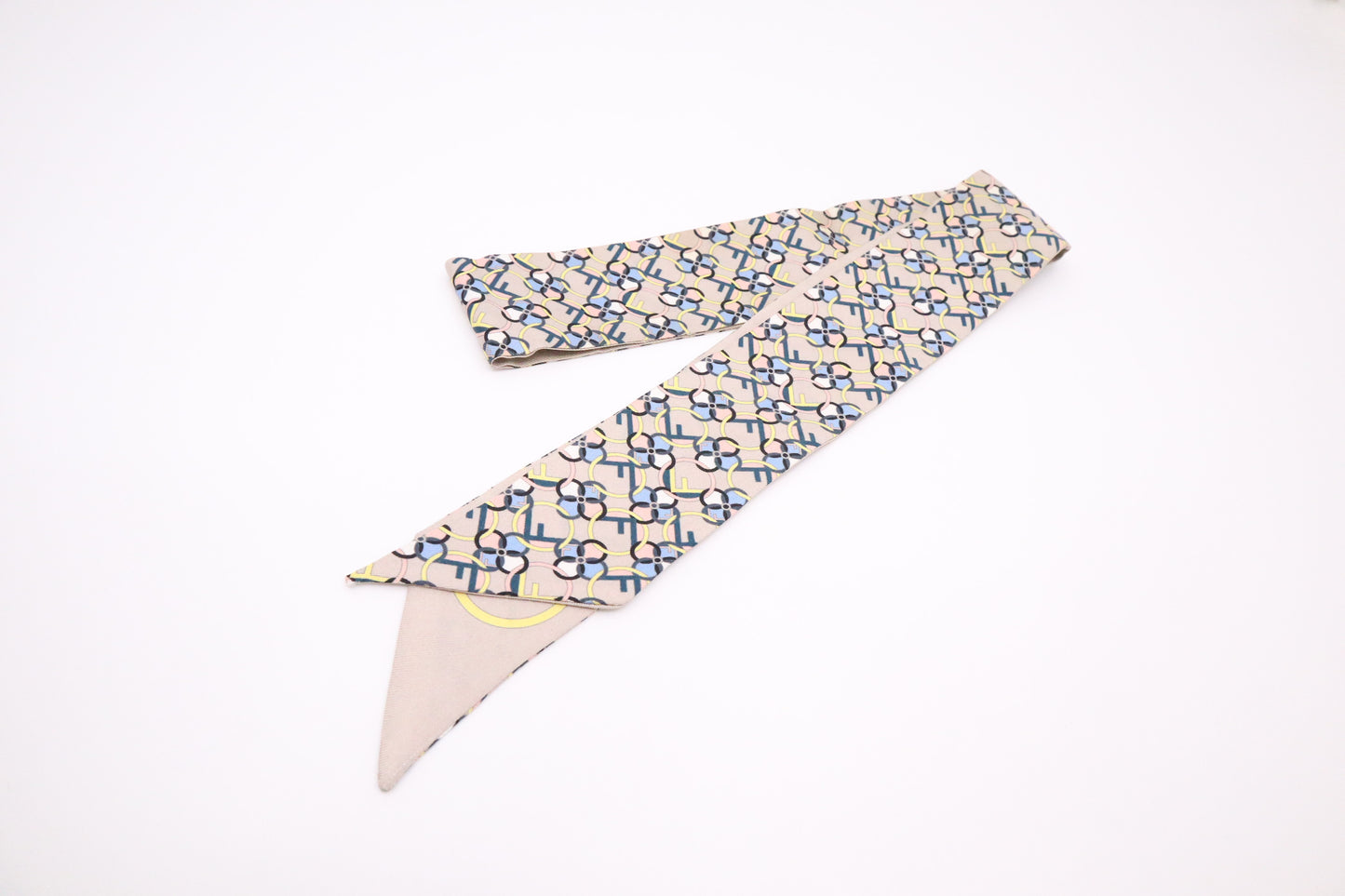 Fendi Twilly in Multicolor Beige Silk