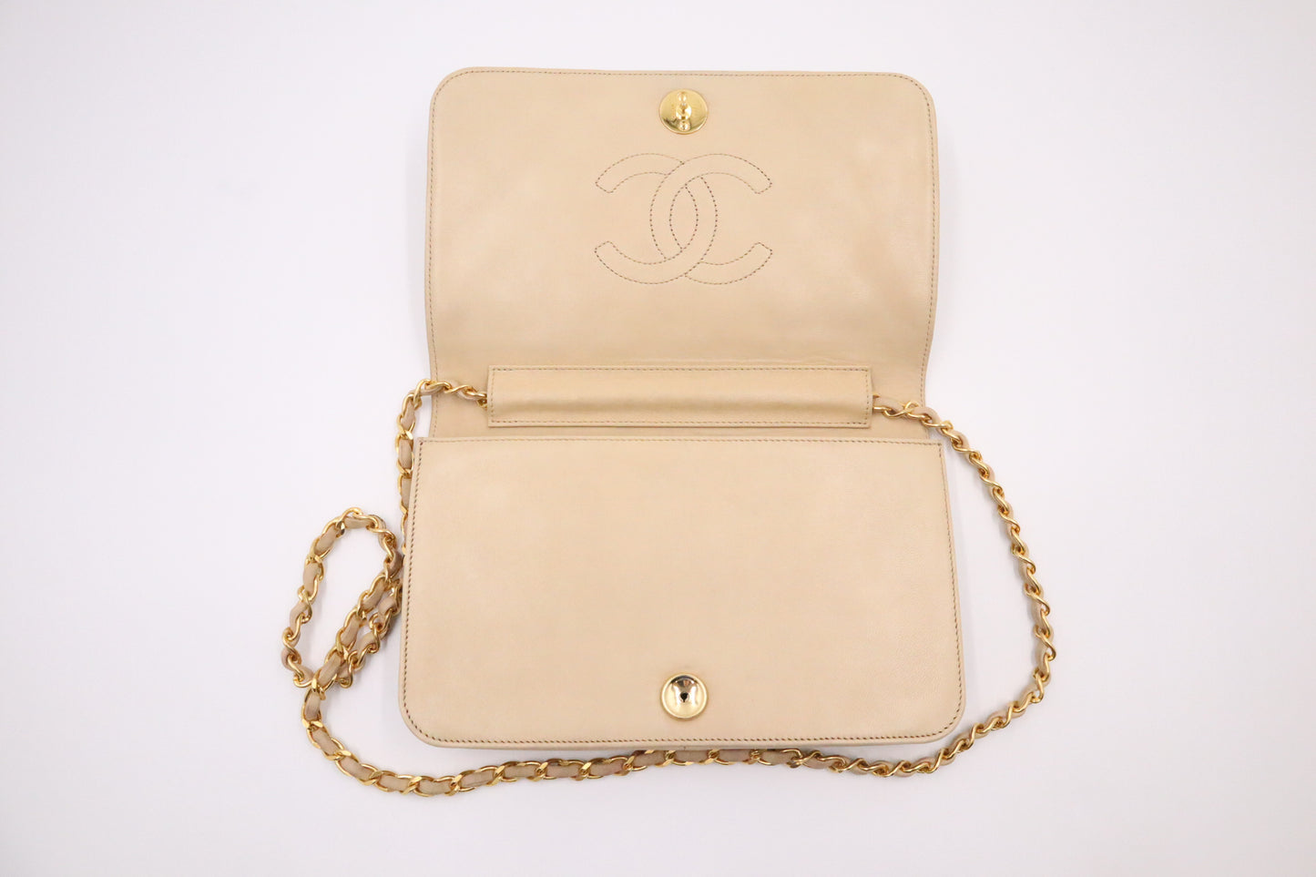 Chanel Full Flap in Beige Leather