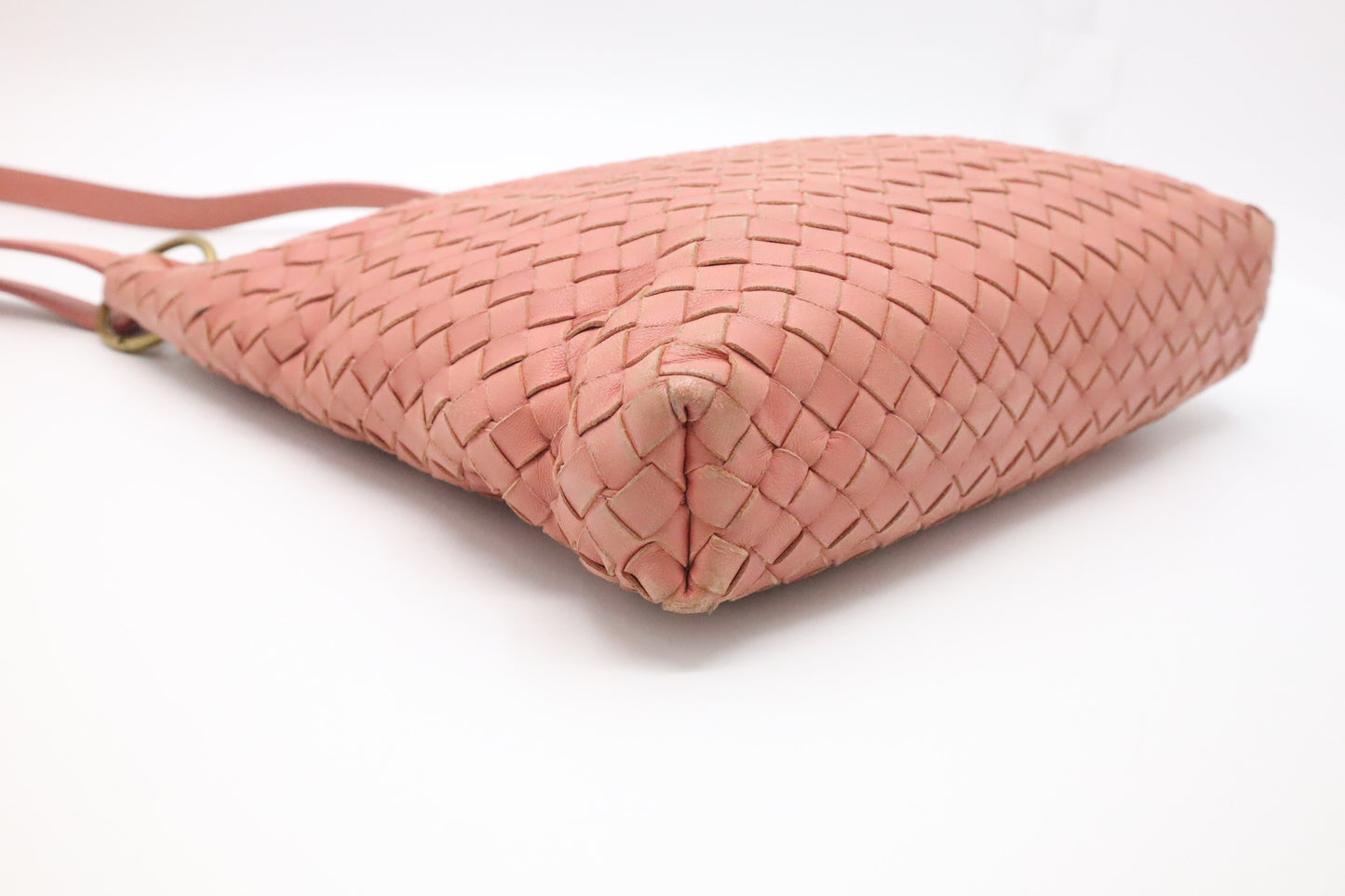 Bottega Veneta Crossbody in Salmon Pink Intrecciato Leather
