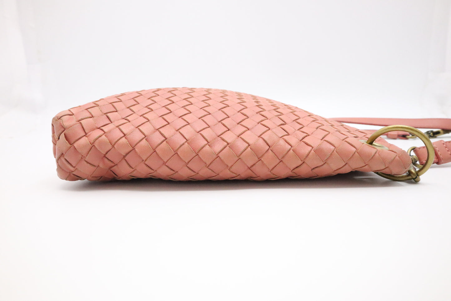 Bottega Veneta Crossbody in Salmon Pink Intrecciato Leather