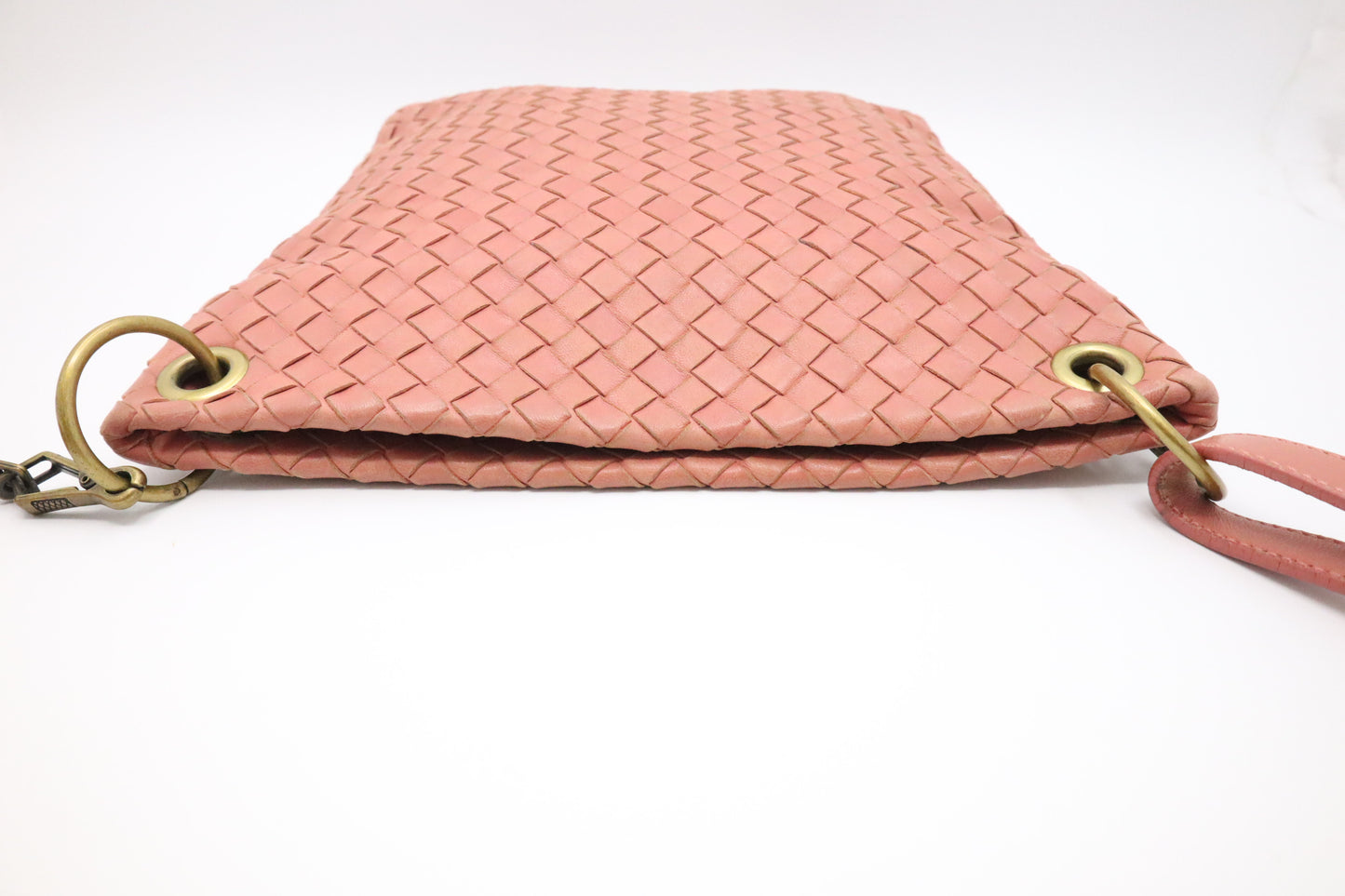 Bottega Veneta Leather Crossbody in Pink Intrecciato (Adjustable)