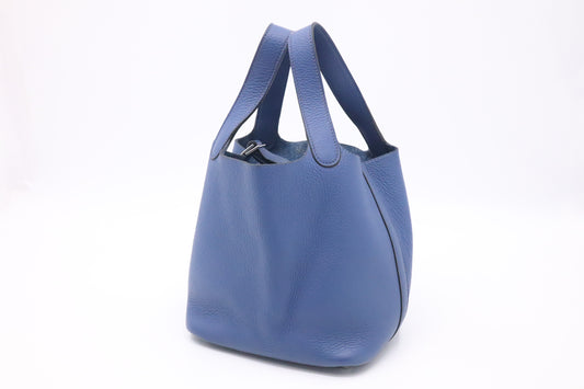 Hermes Picotin 22 in Dark Blue Leather