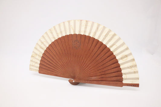 Loewe Folding Fan in Brown and Cream