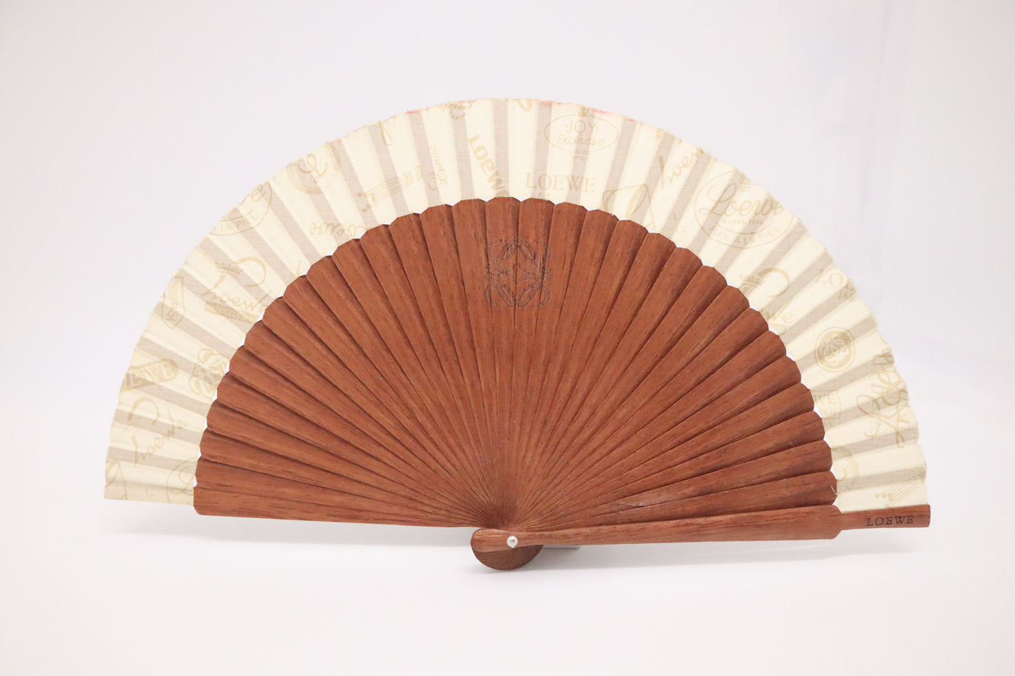 Loewe Folding Fan in Brown and Cream