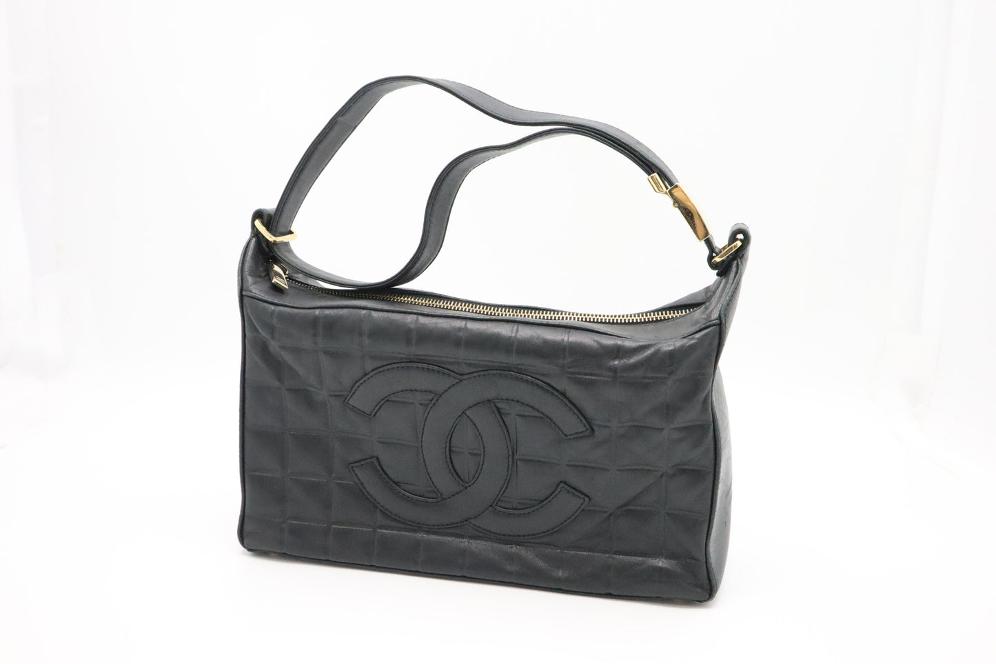Chanel Chocobar Shoulder Bag in Black Leather