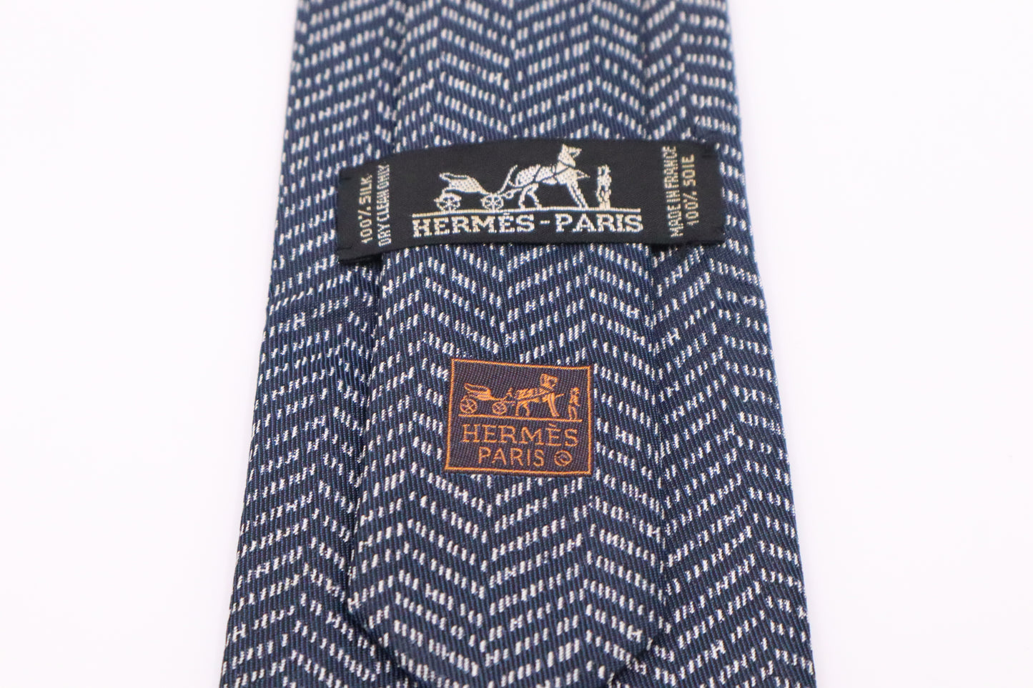 Hermes Necktie in Navy Silk