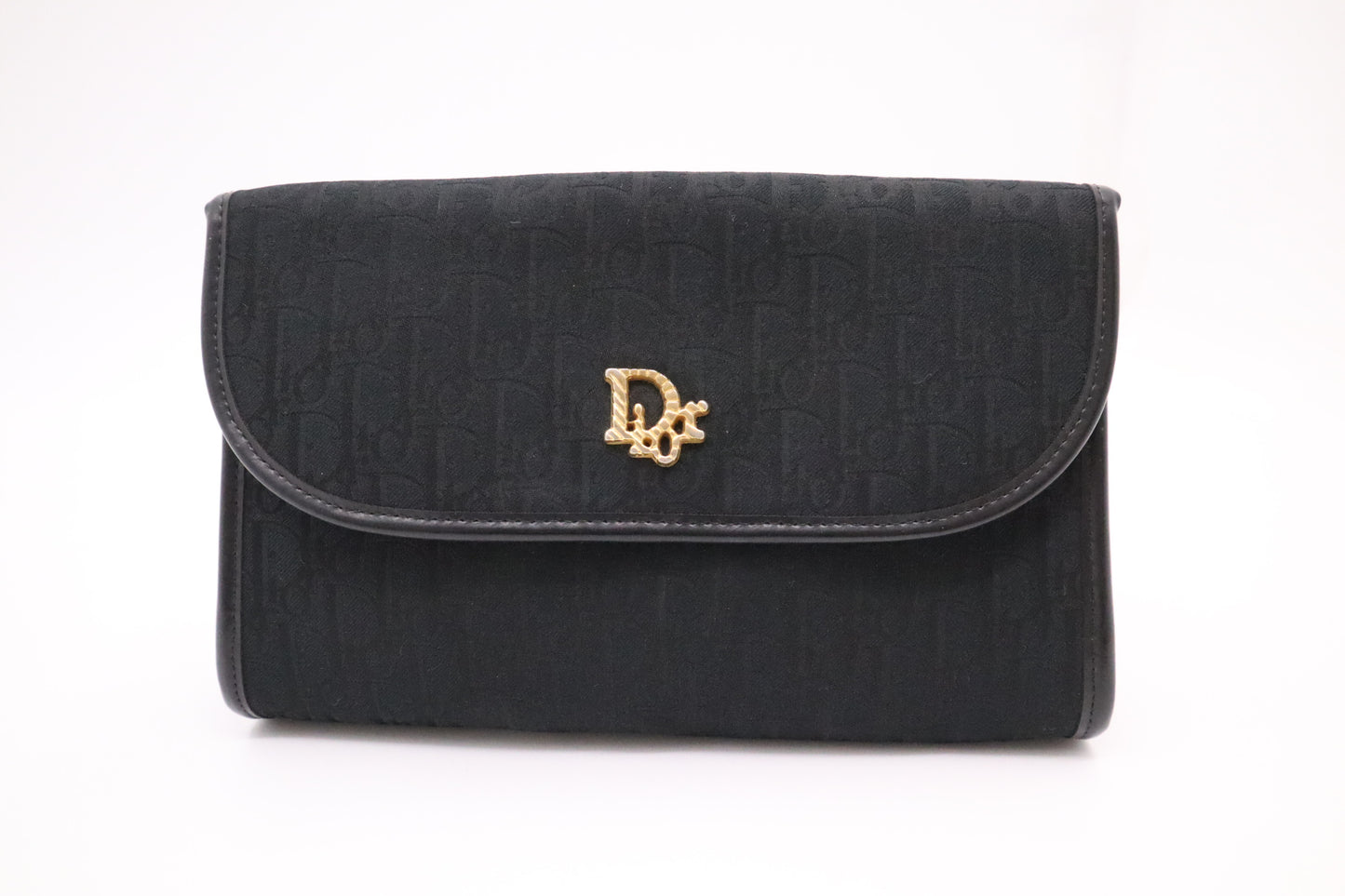 Dior Trotter Chain Shoulder Bag in Black Canvas