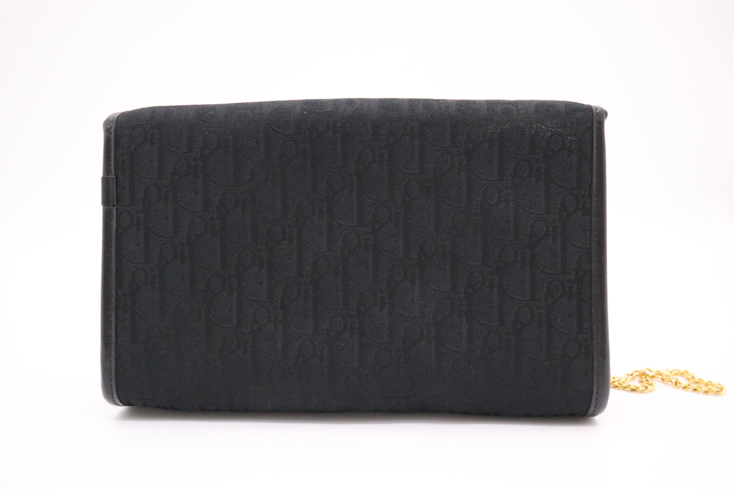 Dior Trotter Chain Shoulder Bag in Black Canvas