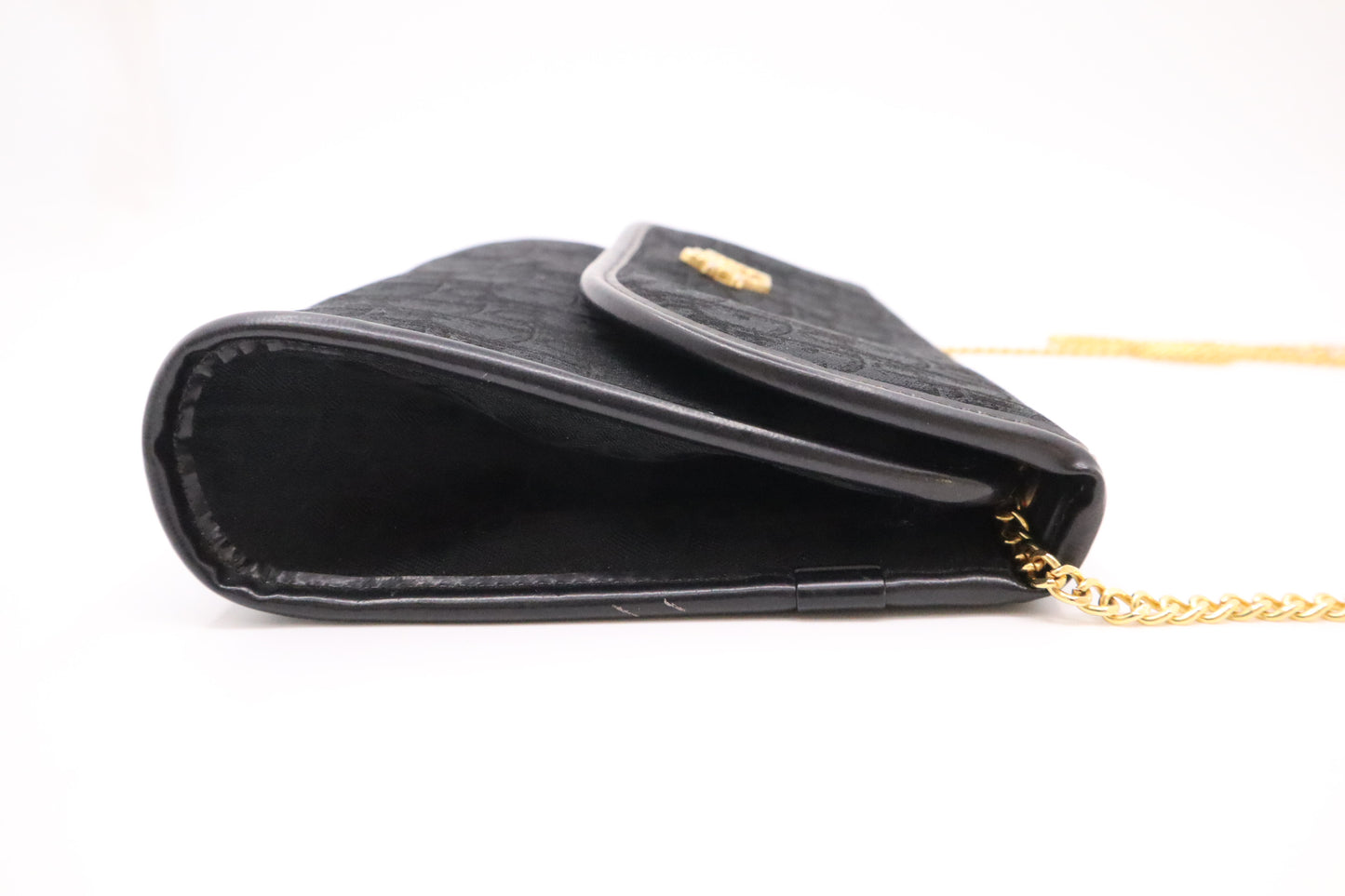 Dior Trotter Chain Shoulder Bag in Black Canvas