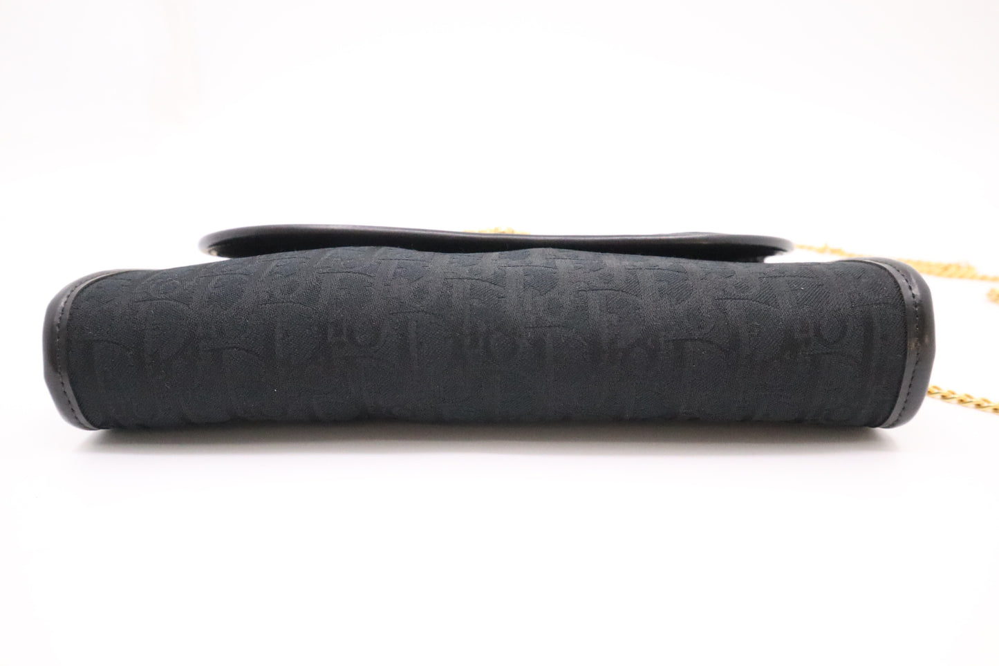 Dior Trotter Chain Shoulder Bag in Black Canvas