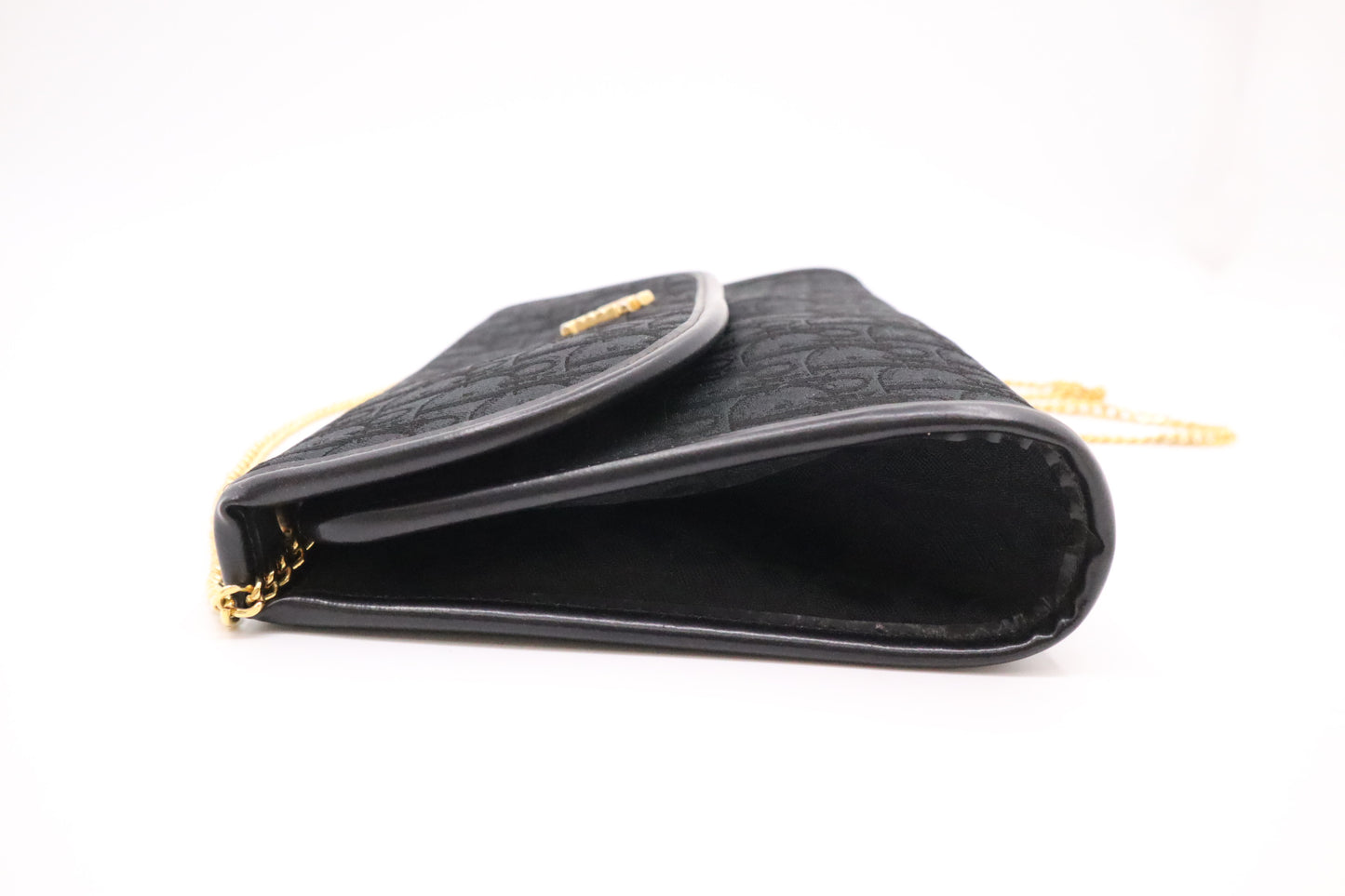 Dior Trotter Chain Shoulder Bag in Black Canvas