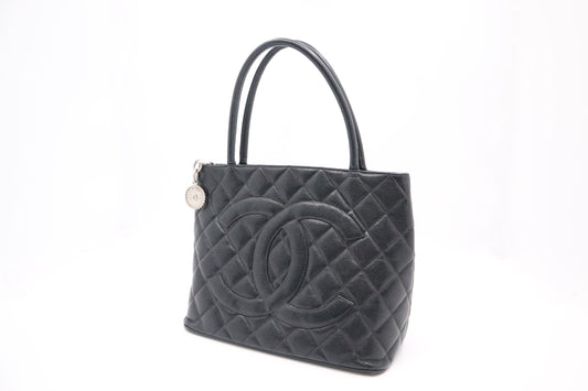 Chanel Medallion Tote in Black Caviar Leather