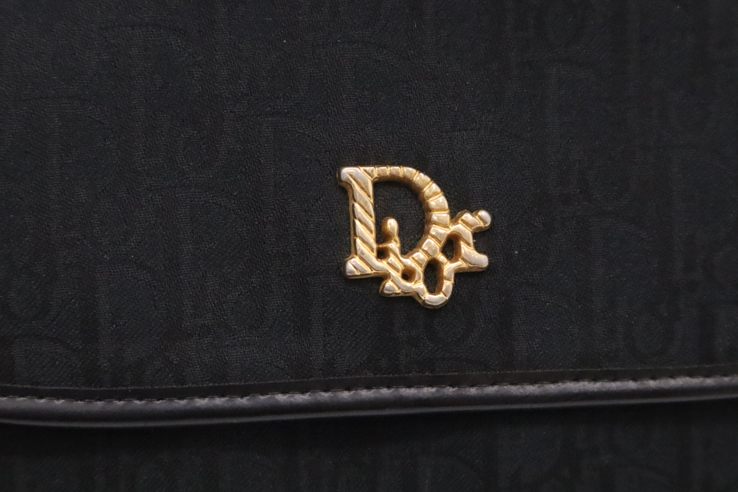 Dior Trotter Chain Shoulder Bag in Black Canvas