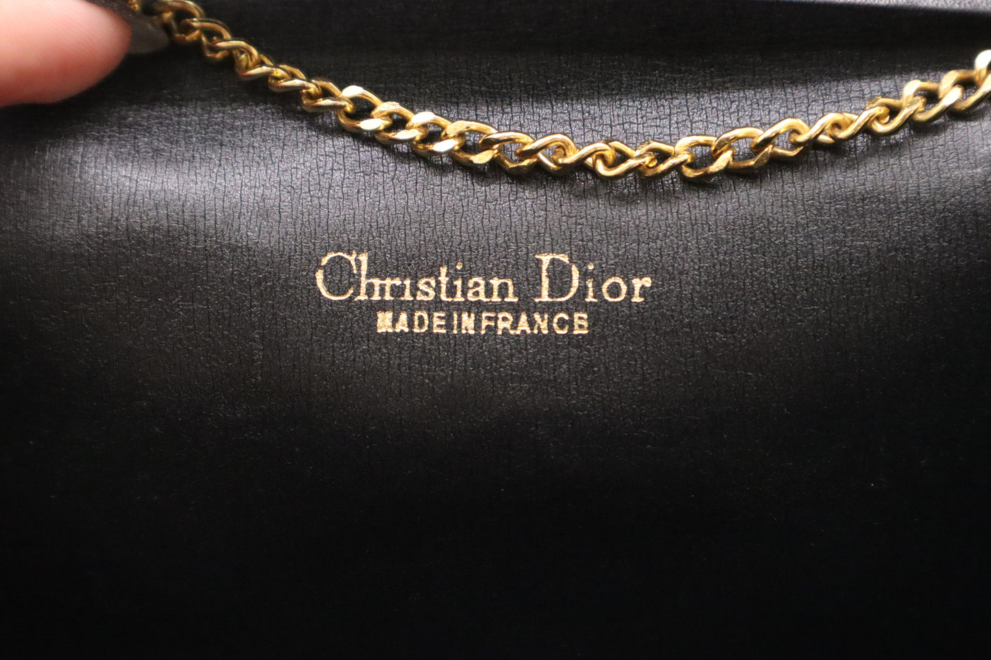 Dior Trotter Chain Shoulder Bag in Black Canvas