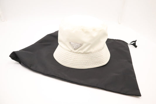 Prada Bucket Hat in White Re-nylon