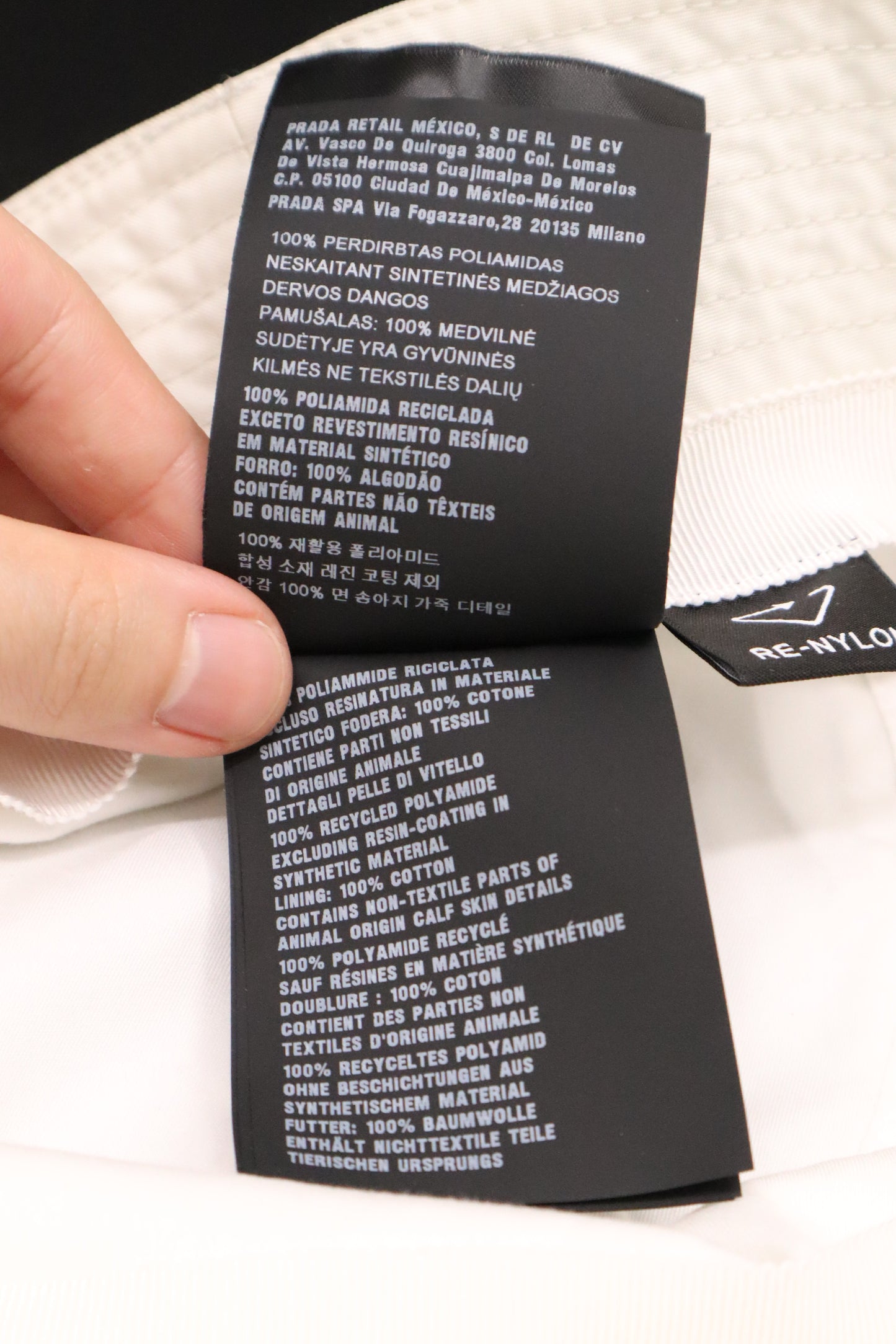 Prada Bucket Hat in White Re-nylon