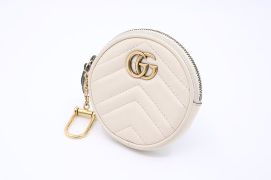 Gucci Marmont Coin Case in White Leather