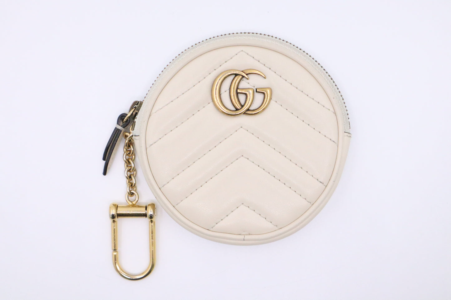 Gucci Marmont Coin Case in White Leather