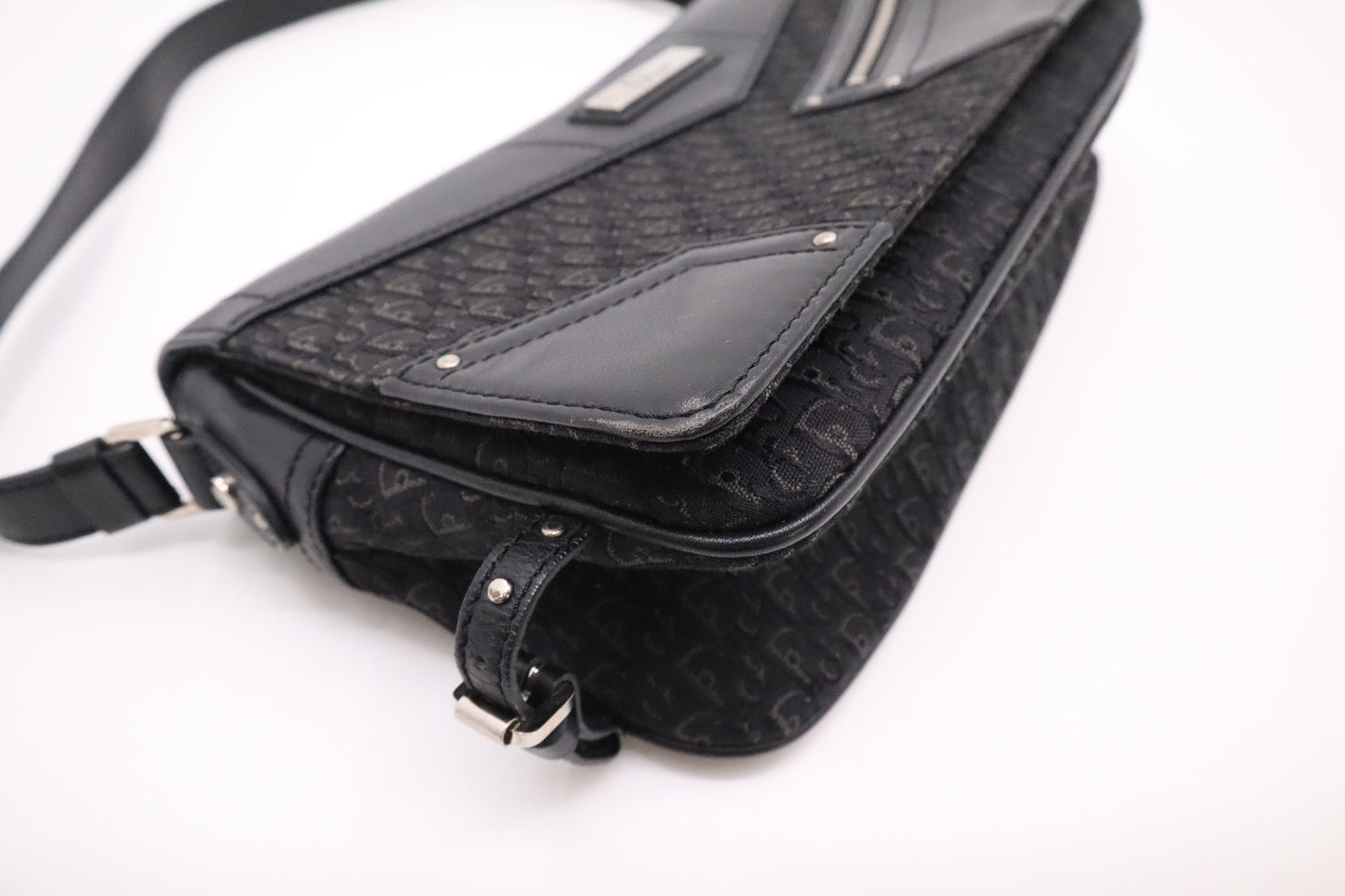 Dior Shoulder Bag in Black Canvas and Leather