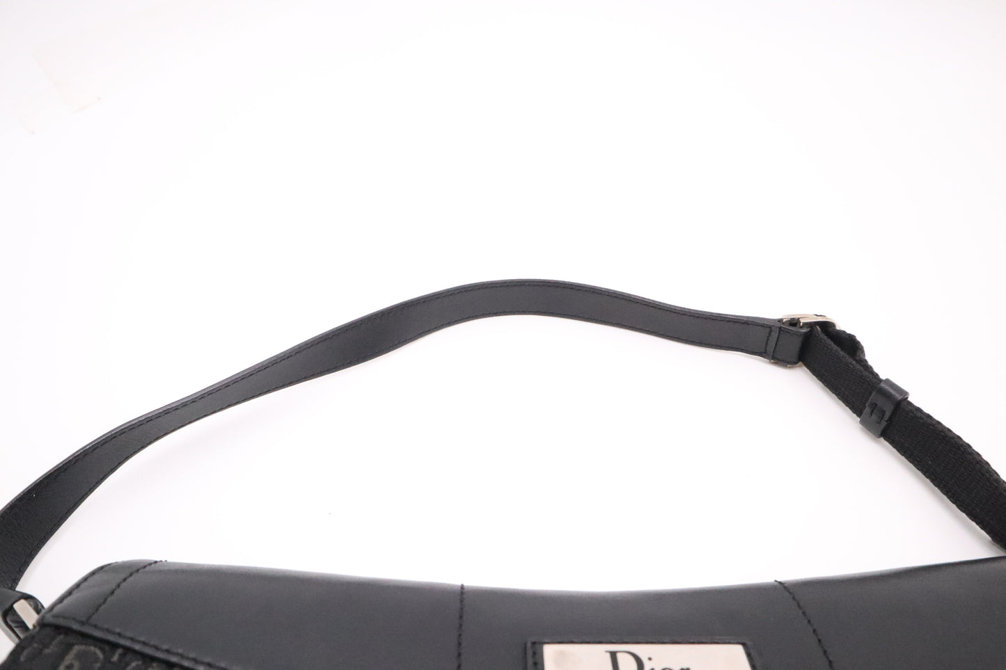 Dior Shoulder Bag in Black Canvas and Leather