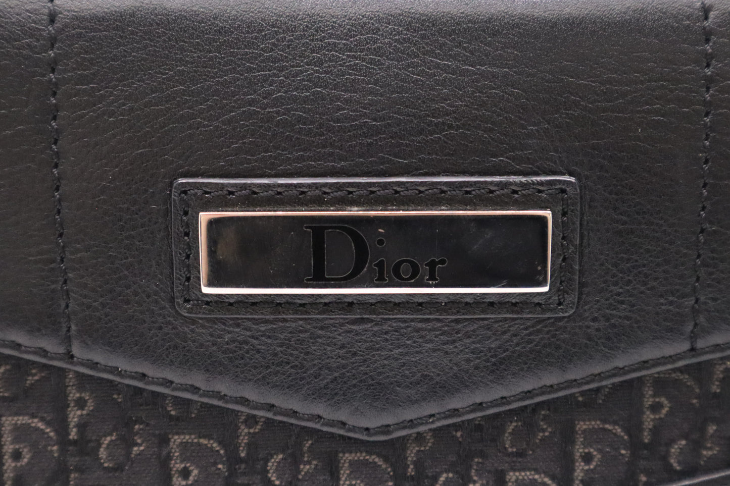 Dior Shoulder Bag in Black Canvas and Leather