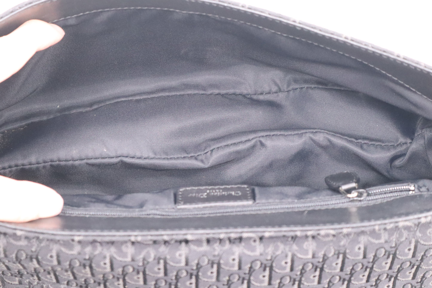 Dior Shoulder Bag in Black Canvas and Leather