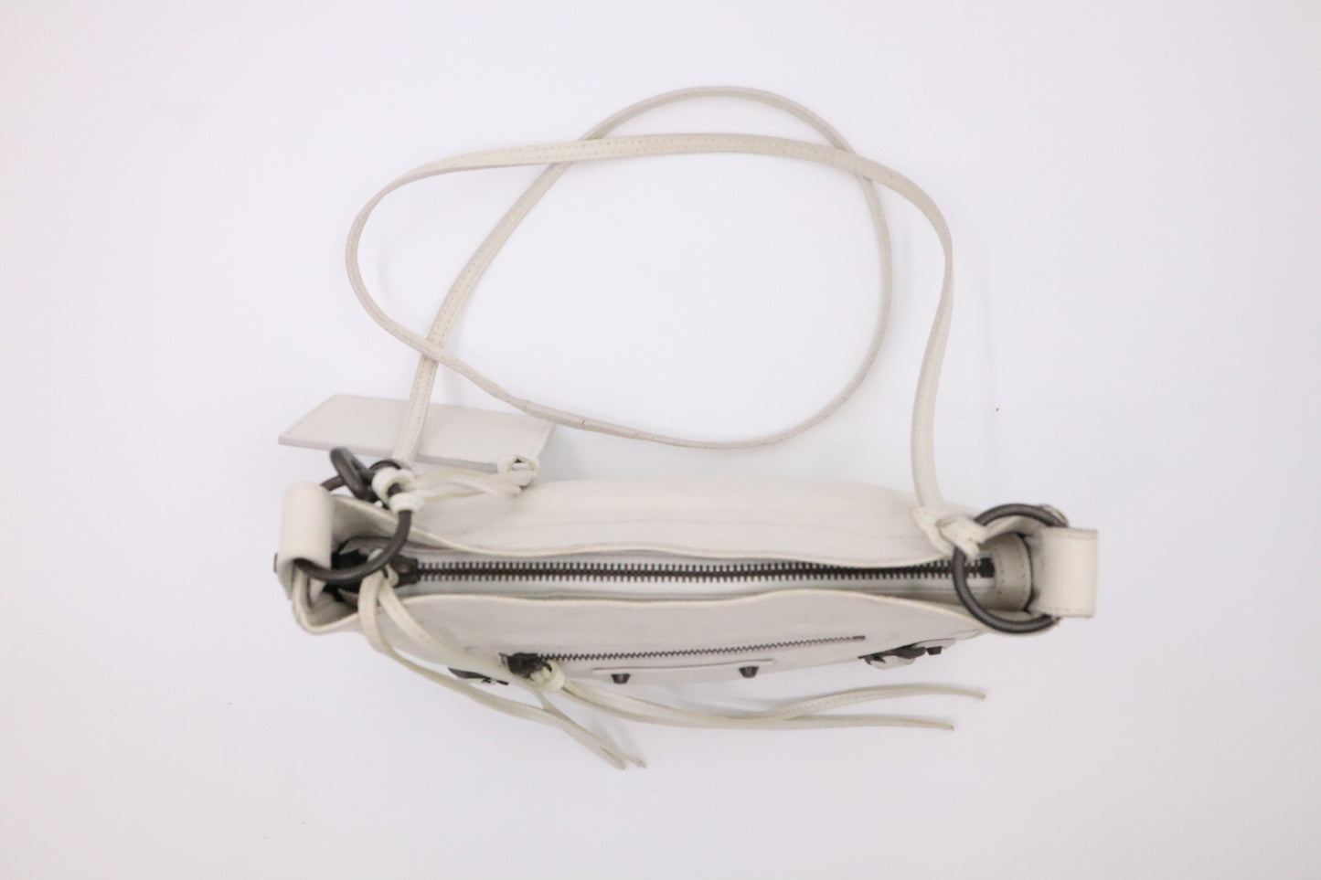 Balenciaga Motocross Classic Hip Bag in White Leather