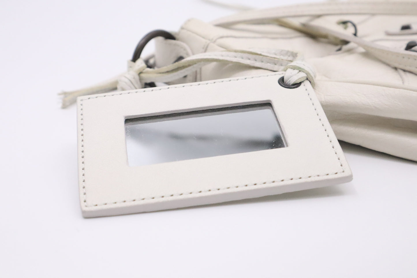 Balenciaga Motocross Classic Hip Bag in White Leather