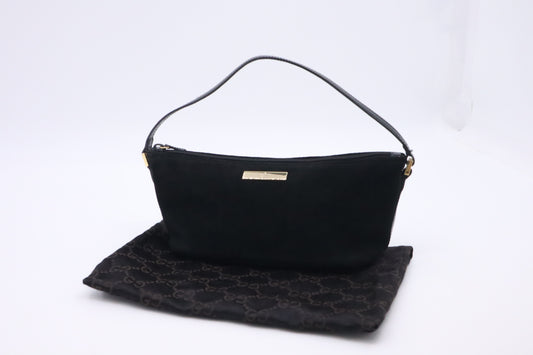 Gucci Boat Bag in Black Suede